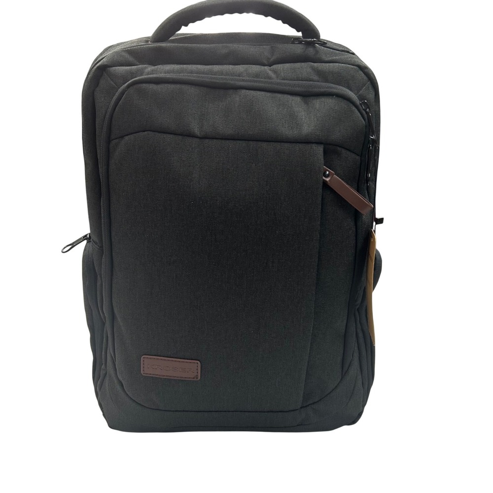 Kroser Laptop Backpack Dark Gray USB Charging Port Fits 17.3 Laptop‎ Travel NWT